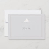 Carte De Remerciements Faux Embossés Bateau Côtier Nautique Mariage offic (Devant)