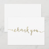 Carte de remerciements Faux Gold - 4,25 po x 5,6 p (Devant / Derrière)