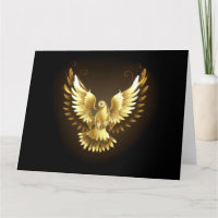 Faux Gold Foil Peace Dove en noir