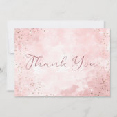 Carte De Remerciements Faux Gold Parties scintillant & Pink Modern Mariag (Devant)