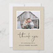 Carte De Remerciements Faux Kraft Mariage rustique 2 Photo (Devant)