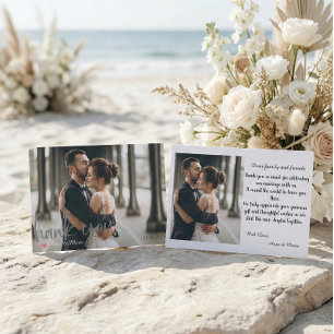 Carte De Remerciements Faux Pinceau Script Photo Mariage