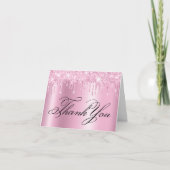 Carte De Remerciements Faux Sparkly Clair Parties scintillant Rose Driver (Devant)