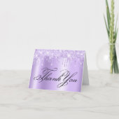 Carte De Remerciements Faux Sparkly Clair Purple Parties scintillant Driv (Devant)