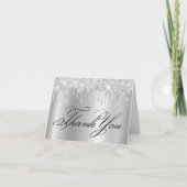Carte De Remerciements Faux Sparkly Light Silver Drivers Parties scintill (Devant)