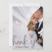 Carte De Remerciements Faux Vellum Overlay Printed Silver Photo (Devant)