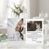 Carte De Remerciements Faux Vellum Overlay Printed Silver Photo