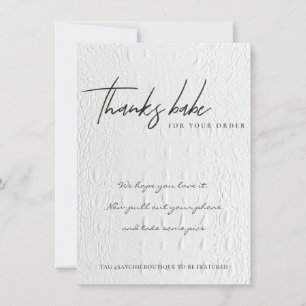CARTE DE REMERCIEMENTS FAUX WHITE LEATHER CORPORATE BUSINESS LOGO