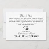 Carte De Remerciements Favori Hello Hardest Adieu animal de compagnie Sym (Dos)