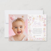 Carte De Remerciements Fée 1er anniversaire Fée Première partie Photo (Devant)