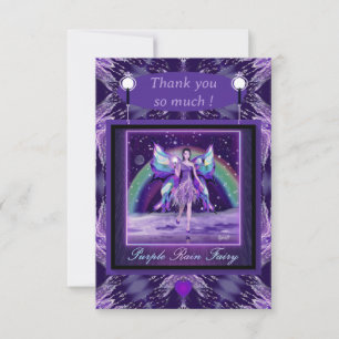 Carte De Remerciements Fée de pluie violette