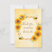 Carte De Remerciements Fée des abeilles Shower de mariage en nid d'abeill (Devant)