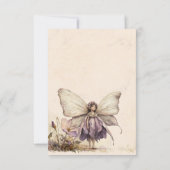 Carte De Remerciements Fée des fleurs Papillon et Tourbillon Fille d'anni (Dos)