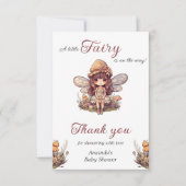 Carte De Remerciements Fée enchantée avec champignons Baby shower fille (Devant)