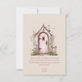 Carte De Remerciements Fée rose pâle première fête d'anniversaire Personn (Dos)