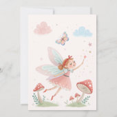 Carte De Remerciements Fée Whimsical Premier anniversaire Pink Castle Kid (Dos)