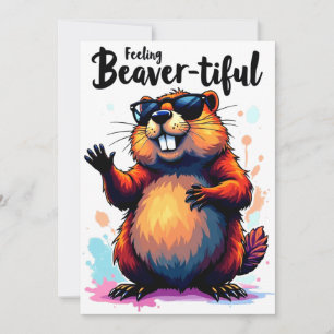 Carte De Remerciements Feeling Beaver-tiful - Funny Beaver Graphic