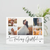 Carte De Remerciements Feeling Grateful White Wedding Multi Photo (Debout devant)