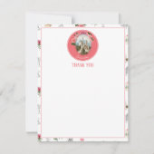 Carte De Remerciements Fées Rose Floral Champignons Fée Château Monogramm (Devant)