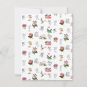 Carte De Remerciements Fées Rose Floral Champignons Fée Château Monogramm (Dos)