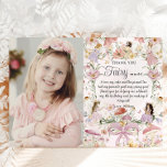 Carte De Remerciements Fées Whimsical Anniversaire Fleur Jardin Photo<br><div class="desc">Personnalisez facilement et rapidement cette photo d'anniversaire fantaisiste. Cliquez simplement sur le bouton Modifier à l'aide des outils de conception pour modifier les textes, modifier les polices et les couleurs des polices. Doté de fées aquarellées dessinées à la main dans un pré fleur sauvage enchanté. Objets correspondants disponibles en magasin....</div>