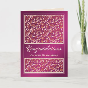 Carte De Remerciements Félicitations à Damask Plum Pink Card