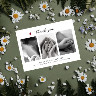 Carte De Remerciements Félicitations Élégantes pour Collage de Photos Bab