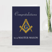 Carte De Remerciements Félicitations Freemason Masonic Master Mason (Devant)