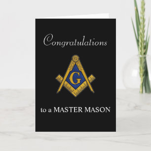 Carte De Remerciements Félicitations Freemason Masonic Master Mason
