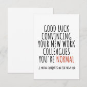 Carte De Remerciements félicitations pour le nouveau travail (Devant / Derrière)