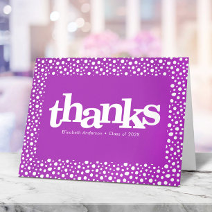 Carte De Remerciements Félicitations violet typographie gras points de co