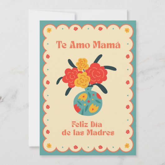 Carte De Remerciements Feliz Día de las Madres | Te Amo Mamá (Devant)
