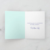 Carte De Remerciements Feliz Navidad Noël FêteBlue Snowflake (Intérieur)