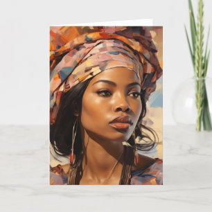Carte De Remerciements Femme Africaine Américaine Colorée Tête blanche