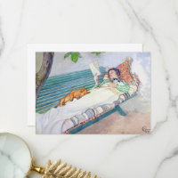 Femme allongée sur un banc par Carl Larsson