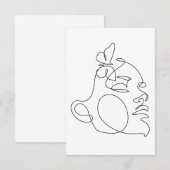 Carte De Remerciements Femme Face Line Art (Devant / Derrière)