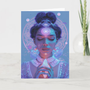 Carte De Remerciements *~* Femme magique SC4 Ésotérique rose Mandalas Bla