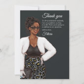 Carte De Remerciements Femme noire (Devant)