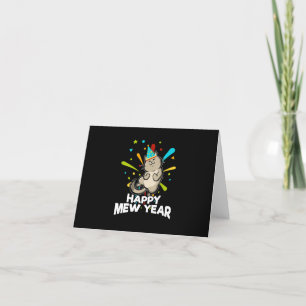 Carte De Remerciements FEMMES Happy Mew Année 2023 Drôle Nouvel An Chat L