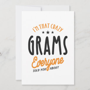 Carte De Remerciements Femmes Je suis fou Grams Tout le monde