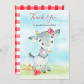 Carte De Remerciements Ferme de chèvres écolière (Devant / Derrière)