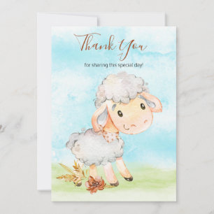 Carte De Remerciements Ferme de moutons d'aquarelle