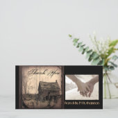 Carte De Remerciements ferme rustique de l'ouest mariage (Debout devant)