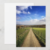 Carte De Remerciements Fermes | Français Camptryside Dirt Road (Devant / Derrière)