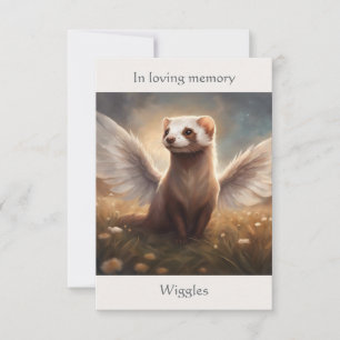 Carte De Remerciements Ferret Memorial Poem Angel Wings Ajouter le nom Ch