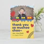 Carte de remerciements ferroviaire mignonne (Debout devant)