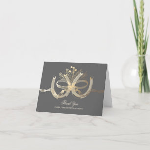 Carte De Remerciements Fers à Cheval Rustiques Mariage Country Or Remerci