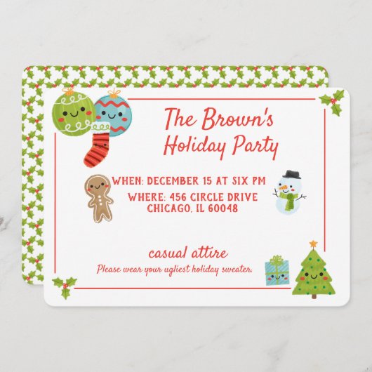 Carte De Remerciements Fête (Devant / Derrière)