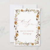 Carte De Remerciements Fête Automnale Élégante de Fleurs Sauvages pour un (Devant)