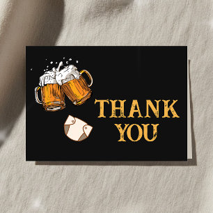Carte De Remerciements Fête bébé Beer and Diapers